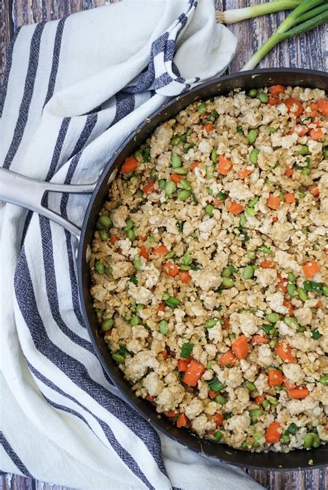 Easy Fried Cauliflower Rice with Ground Turkey Sweet and Strong