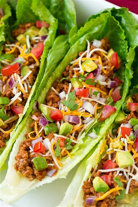 Ground Turkey Tacos in Lettuce Wraps with Cilantro Lime Crema