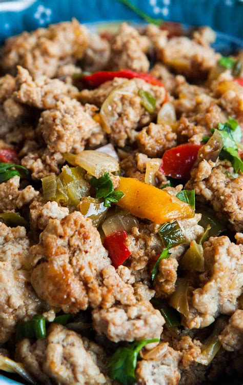 Ground turkey, red pepper, and onions with black beans and barley