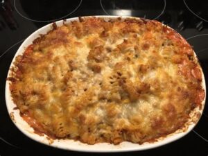 [Homemade] Cheesy ground turkey casserole food