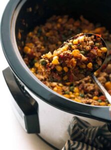Slow Cooker Ground Turkey with Veggies and Southwest Spice Blend