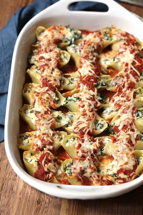 Healthy Stuffed Shells with Ground Turkey and Spinach Mighty Mrs