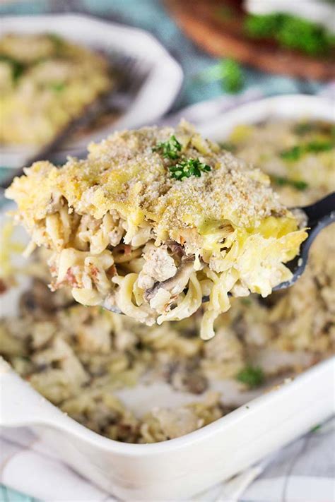 Ground Turkey Casserole w/ Pasta, Bacon, and Mushrooms